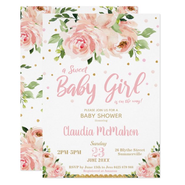 sweet baby girl shower invitations