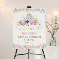 Blush Floral Tea Party Bridal Baby Shower Welcome