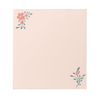 Blush Floral Teal Botanical Notepad