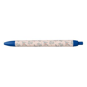 Blush Floral Teal Botanical Pattern Pen