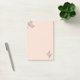 Blush Floral Teal Botanical Post-it Notes