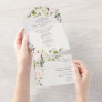 Blush Floral Traditional Wording Quinceañera All In One Invitation