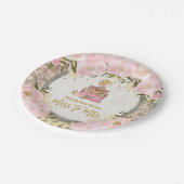 Blush Floral Traveling from Miss to Mrs Shower Paper Plates (Angled)