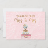 Blush Floral Traveling Miss to Mrs Bridal Shower Invitation (Back)