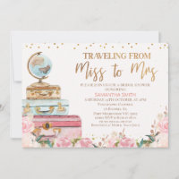 Blush Floral Traveling Miss to Mrs Bridal Shower