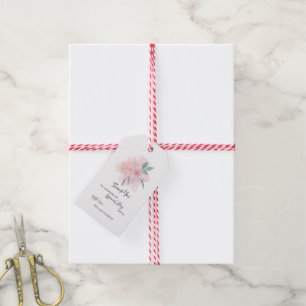 Blush Floral Watercolor Favor Tag