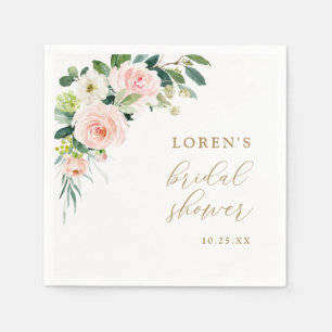 Blush Floral WatercolorBridal Shower Napkins