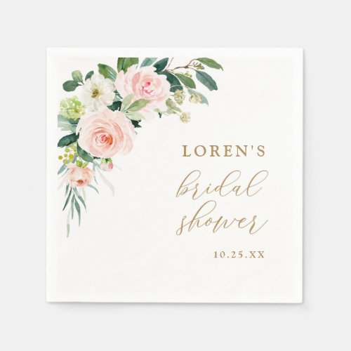 Blush Floral WatercolorBridal Shower Napkins