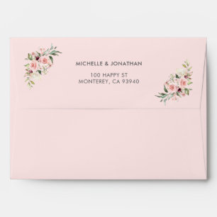 Blush Floral Wedding Envelopes