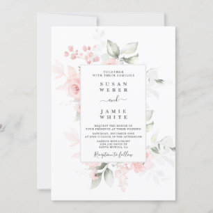 Blush Floral wedding Invitation