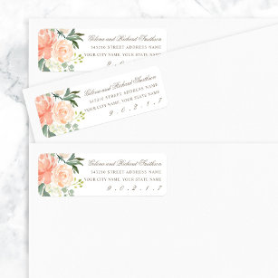 Blush Floral Wedding Return Address Label