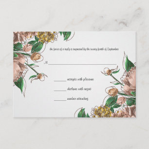 Blush Floral Wedding RSVP Response Card