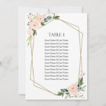 Blush Floral Wedding Seating Chart Guests Card<br><div class="desc">A romantic geometric floral wedding seating chart, guest card. Easy to personalize with your details. Check the collection for matching items. CUSTOMIZATION: If you need design customization, please get in touch with me via chat; if you need information about your order, shipping options, etc., please contact directly Zazzle support https://help.zazzle.com/hc/en-us/articles/221463567-How-Do-I-Contact-Zazzle-Customer-Support-...</div>