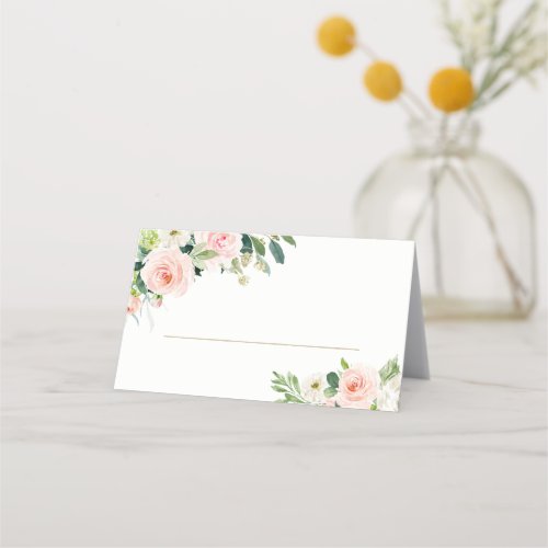 Blush Floral Wedding Table Place Cards