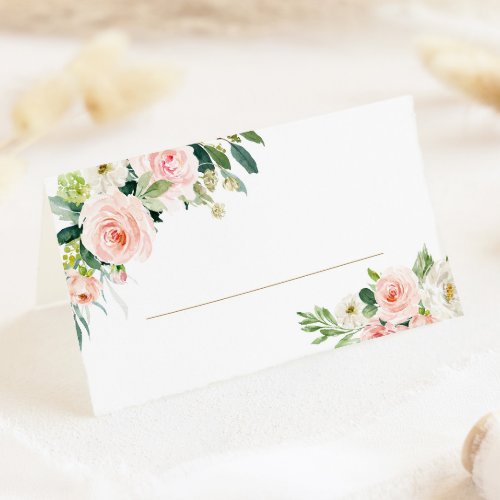 Blush Floral Wedding Table Place Cards