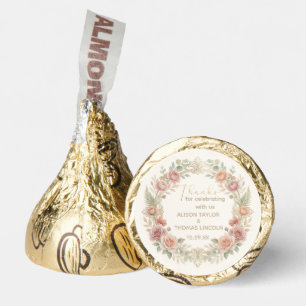 Blush Floral Wedding Thank You Hershey®'s Kisses®