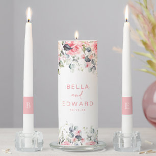 Blush Floral Wedding Unity Candle Set