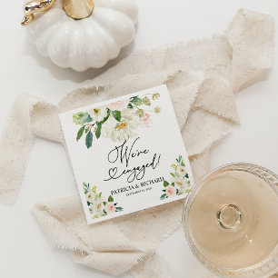 Blush Floral We're Engaged Engagement Party Napkins