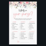 Blush Floral | What's In Your Purse Game Card<br><div class="desc">Enjoy your bridal shower or bachelorette party with this customizable game card!</div>