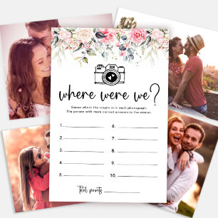 Blush Floral Where Were We Game Card