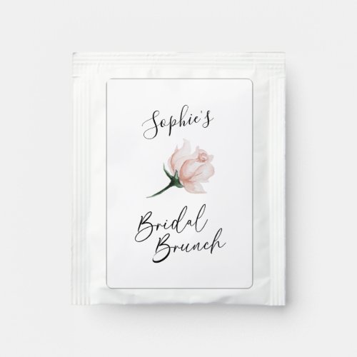 Blush Floral White Wedding Bridal Brunch Tea Bag Drink Mix