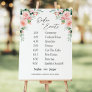 Blush Floral White Wedding Order Of Events Sign