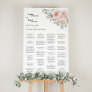 Blush Floral White Wedding Seating Chart Sign