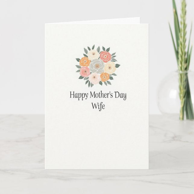 Blush Floral Wifes Day Card (Front)