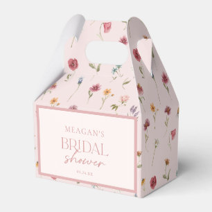 Blush Floral Wildflower Bridal Shower Gift Favor B Favor Boxes