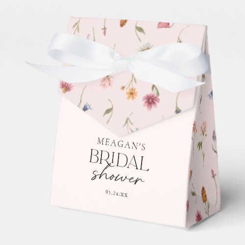 Blush Floral Wildflower Bridal Shower Gift Favor Boxes