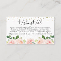 Blush Floral Wishing Well Bridal Shower Card