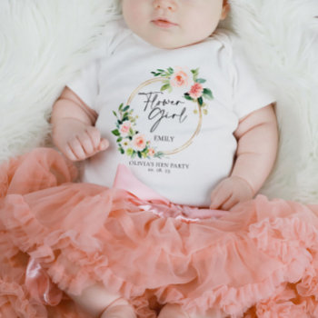 Blush Floral Wreath Flower Girl T-shirt by Precious_Presents at Zazzle