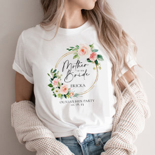 Womens Mother Of The Groom Blush Floral Wreath T Shirt