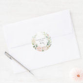 Blush Florals and Greenery Bridal Shower Classic Round Sticker (Envelope)