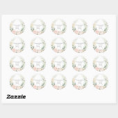 Blush Florals and Greenery Bridal Shower Classic Round Sticker (Sheet)