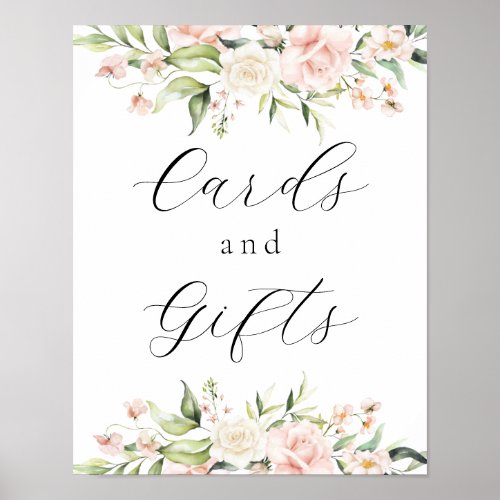 Blush Florals and Greenery Cards and Gifts Sign