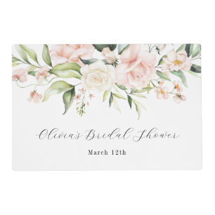 Blush Florals and Greenery Placemat