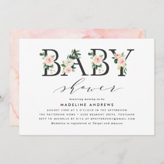Blush Florals | Baby Shower Invitation