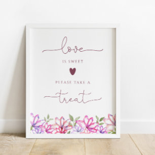 Blush Florals Love is Sweet Treat Sign