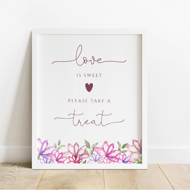 Blush Florals Love is Sweet Treat Sign (Creator Uploaded)