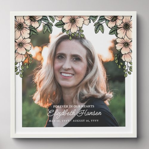 Blush Florals Photo Wife Mother Memorial Peel And Stick Photo Tile