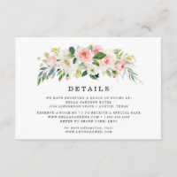 Blush Florals | Wedding Details Card