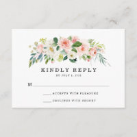 Blush Florals | Wedding RSVP Card