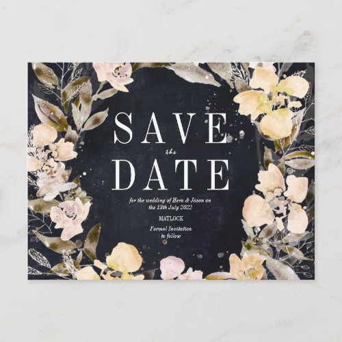 Blush florals with charcoal backing postcard
