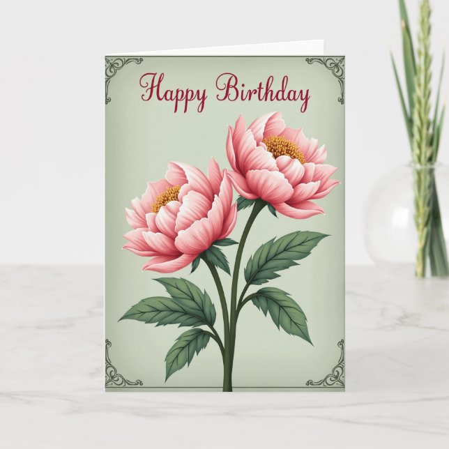 Blush Flower Birthday Card (Front)