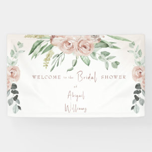 Blush Flower Bridal Shower Welcome Sign Banner