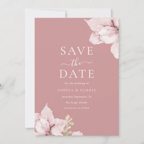 Blush Flower Petals Wedding  Save The Date