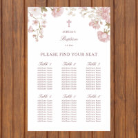 Blush Flowers Baptism Seating Chart
