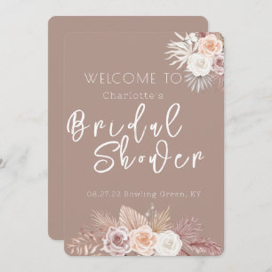 Blush Flowers Boho Bridal Shower Invitation