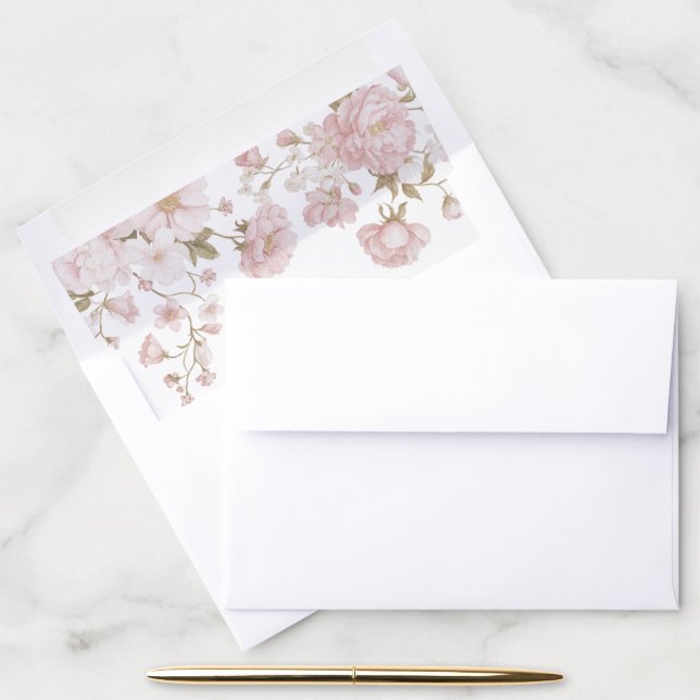 Blush Flowers Envelope Liner (Desk)